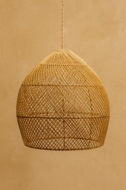 Round Rattan Pendant Lamp with CE Socket Included